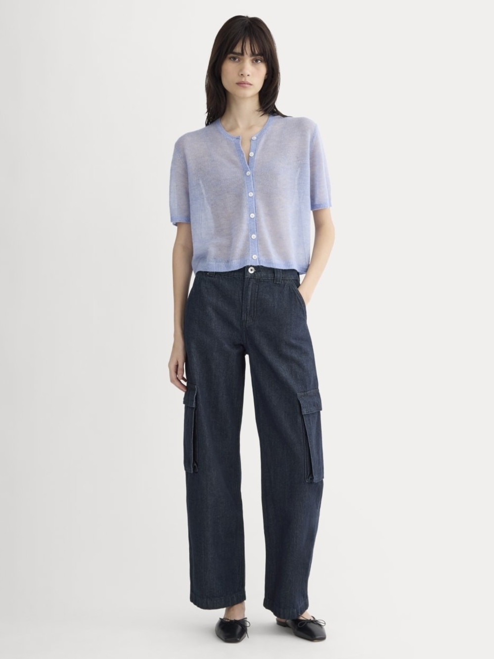 Everlane Mid-rise Tungsten Rinse Cargo Jeans